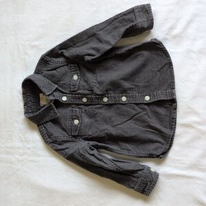 joe fresh gray 100% cotton corduroy button down shirt 3T toddler boys